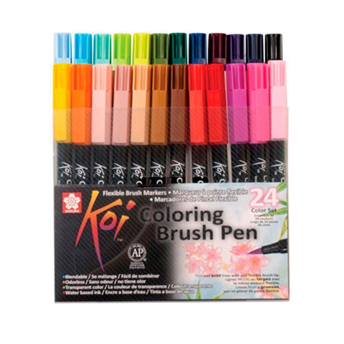 SAKURA - Set 24 Marcadores Koi Lettering Acuarelables Punta Pincel