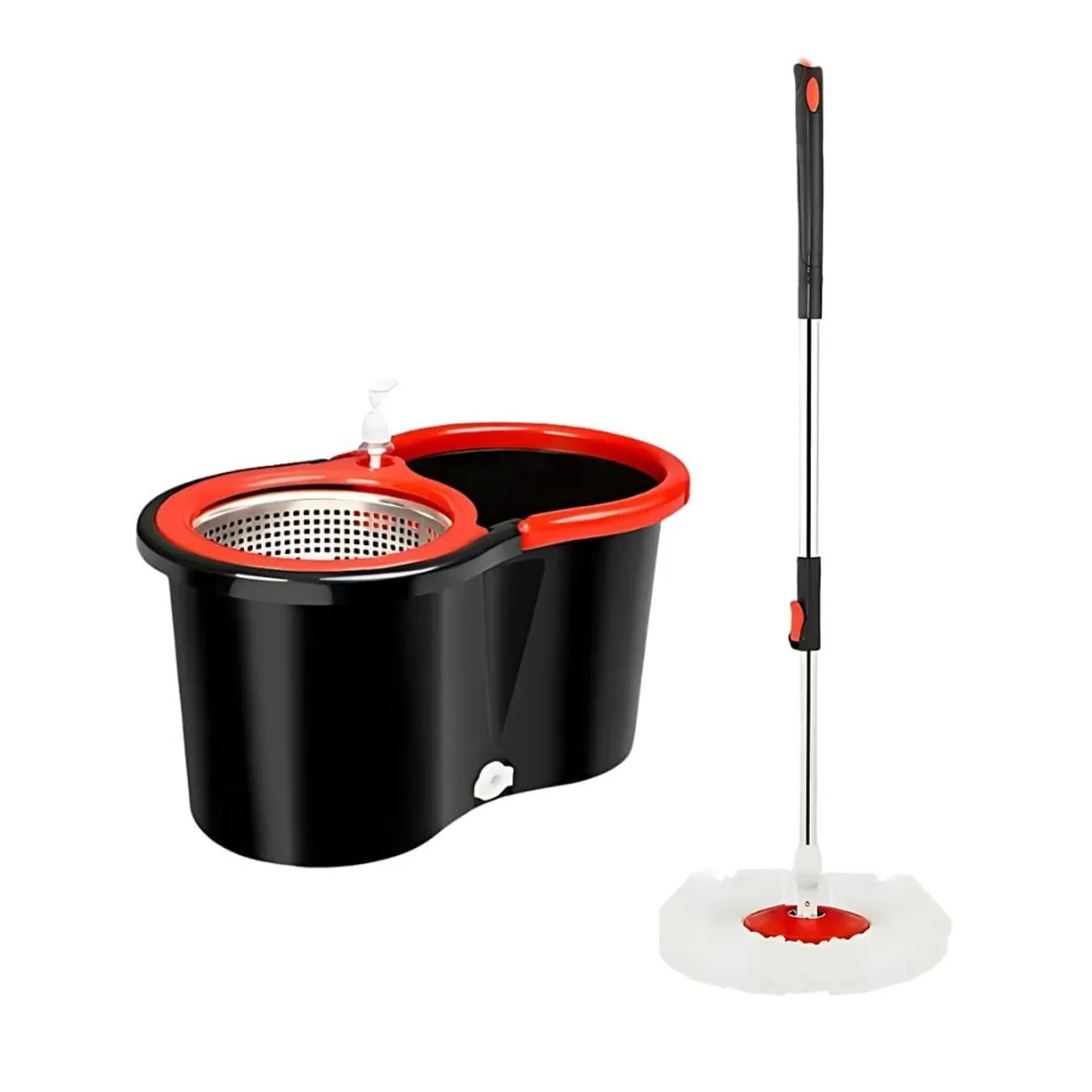 CRUSEC - Mopa Trapeador Giratoria 360 Metalica Negro