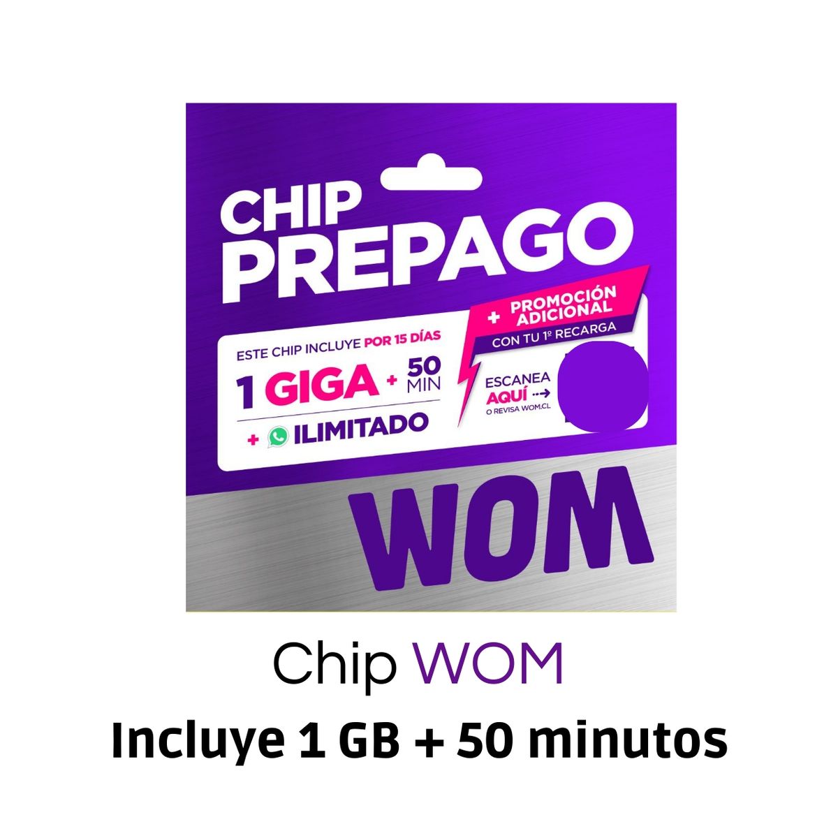 WOM - Chip WOM 1 Giga + 50 Minutos