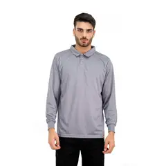 QUEBEC - Polera Cooldry Manga Larga Gris.-