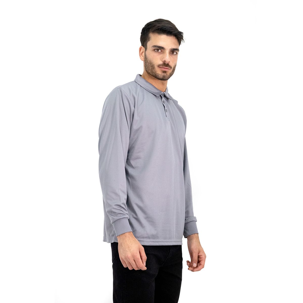 QUEBEC - Polera Cooldry Quebec Manga Larga Gris