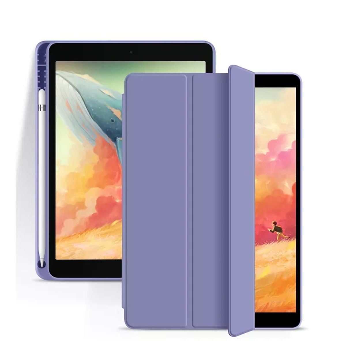 GENERICO - Carcasa Smart cover para Ipad 10.2 + ranura lápiz / Lavanda 102