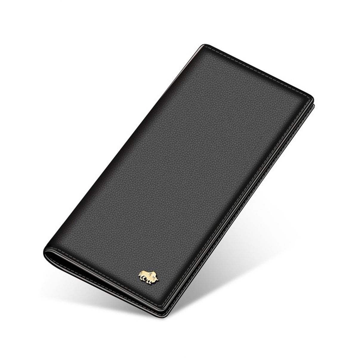 GENERICO - Chequera De Cuero Genuino Delgada Lujo Bison Denim