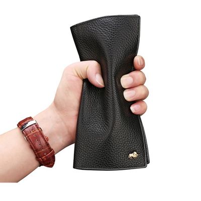 Imagen 2 del producto Chequera De Cuero Genuino Delgada Lujo Bison Denim