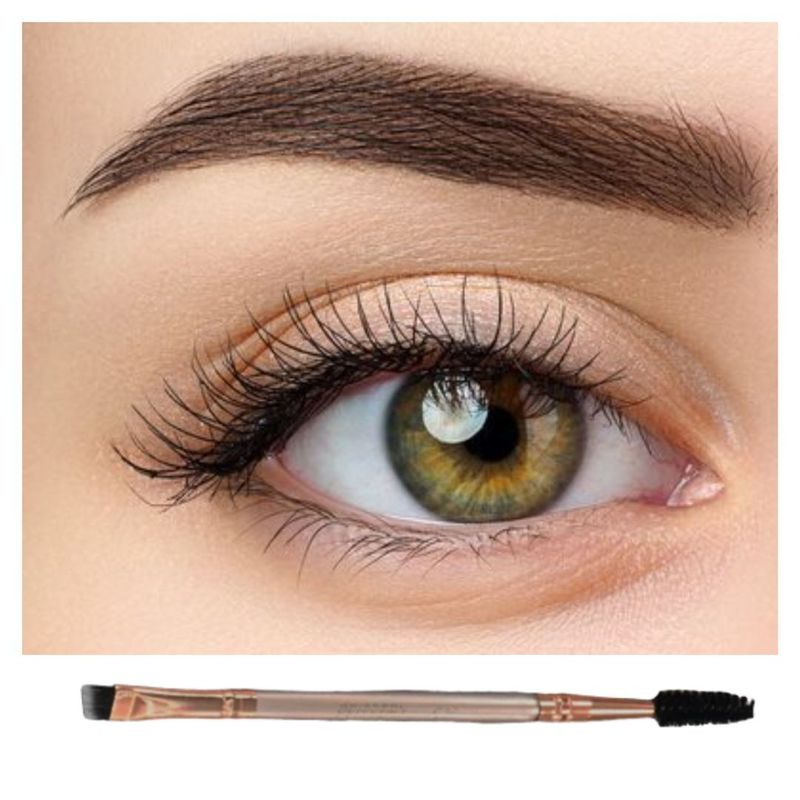 PFIFFERY - Brocha profesional DOBLE Delineador y cepillo de cejas pfiffery