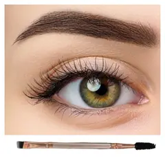 PFIFFERY - Brocha profesional DOBLE Delineador y cepillo de cejas