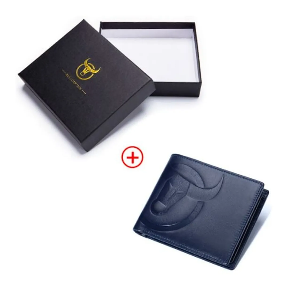 GENERICO - Billetera Hombre Cuero Genuino Lujo Bull Captain Mod Animal