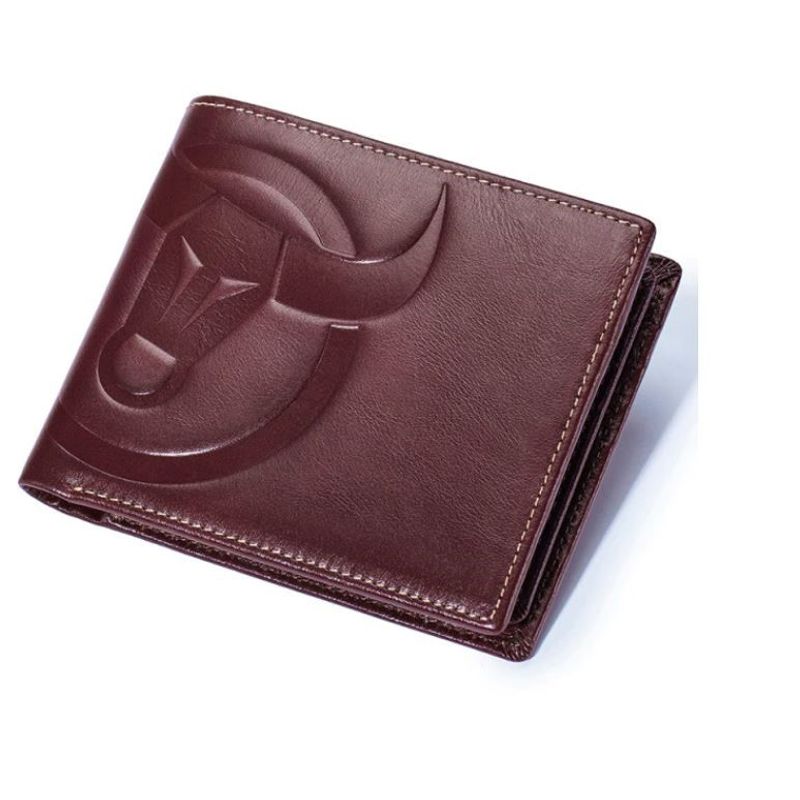 GENERICO - Billetera Hombre Cuero Genuino Lujo Bull Captain Mod Animal