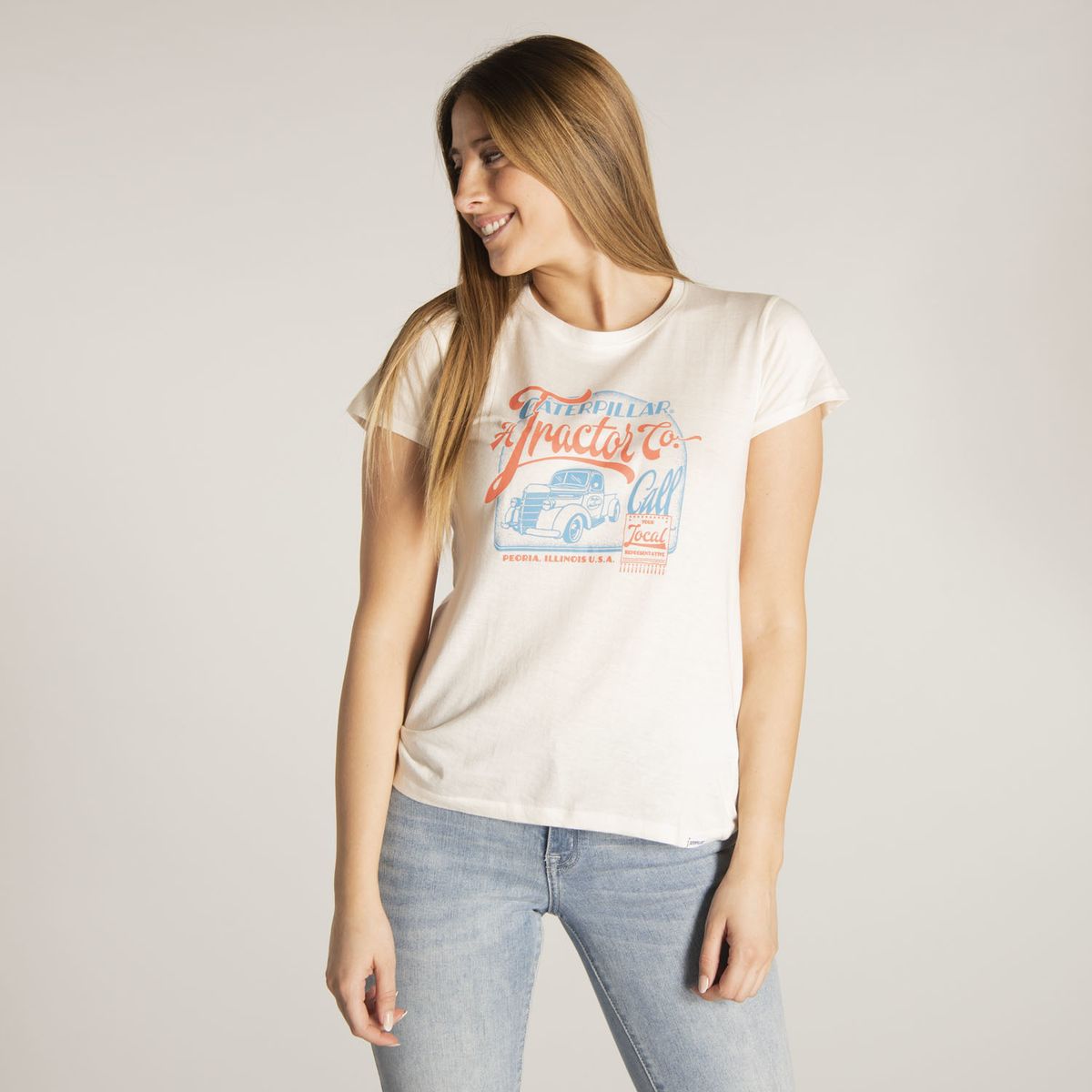 CAT - Polera M/C Mujer W Fdtn 60S Tee Blanco CAT