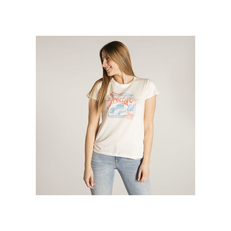 CAT - Polera M/C Mujer W Fdtn 60S Tee Blanco CAT