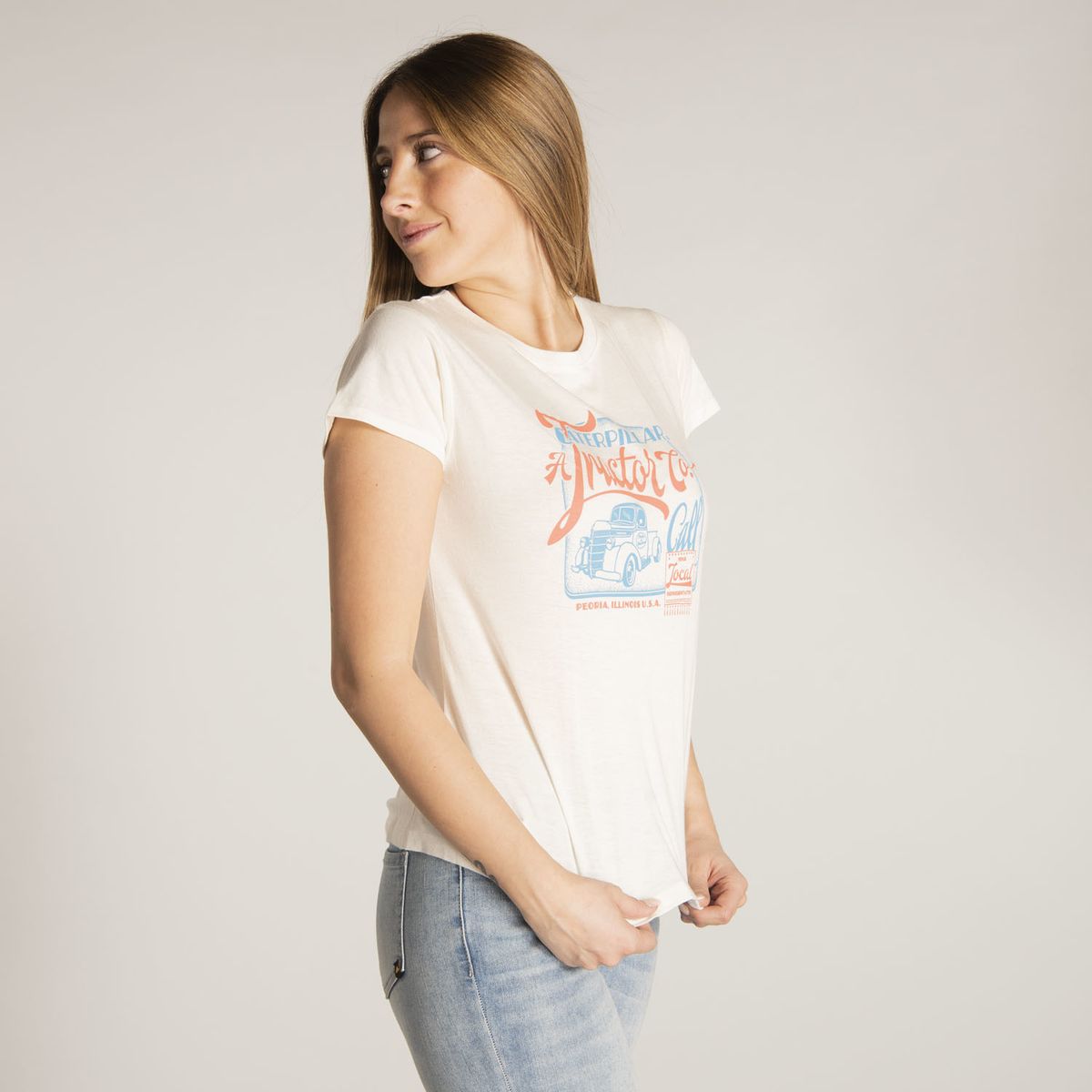CAT - Polera M/C Mujer W Fdtn 60S Tee Blanco CAT
