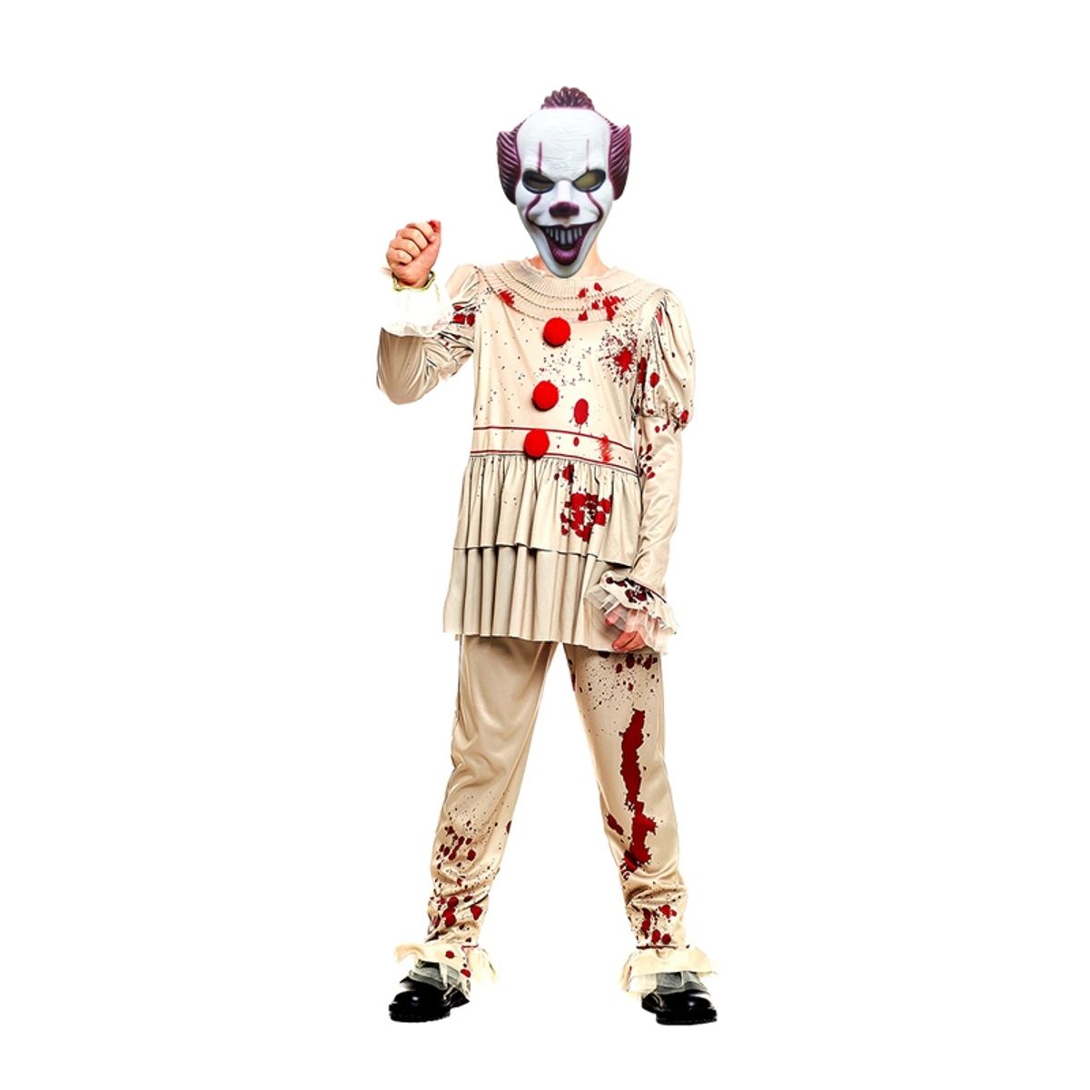 TODODISFRACESCHILE - Disfraz Payaso Asesino It NiñosMáscara Halloween 13-15 años