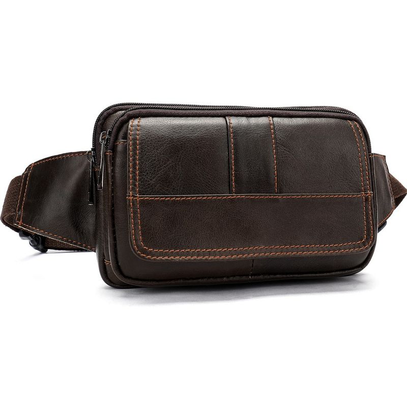 GENERICO - Banano Riñonera De Cuero Genuino Norbinus Unisex Mod Flap