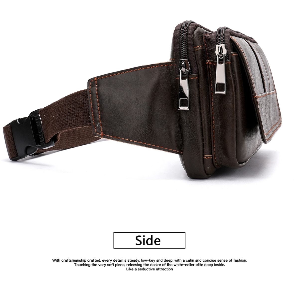 GENERICO - Banano Riñonera De Cuero Genuino Norbinus Unisex Mod Flap