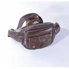 GENERICO - Banano Riñonera Amplia Cuero Genuino Unisex Mod Punto