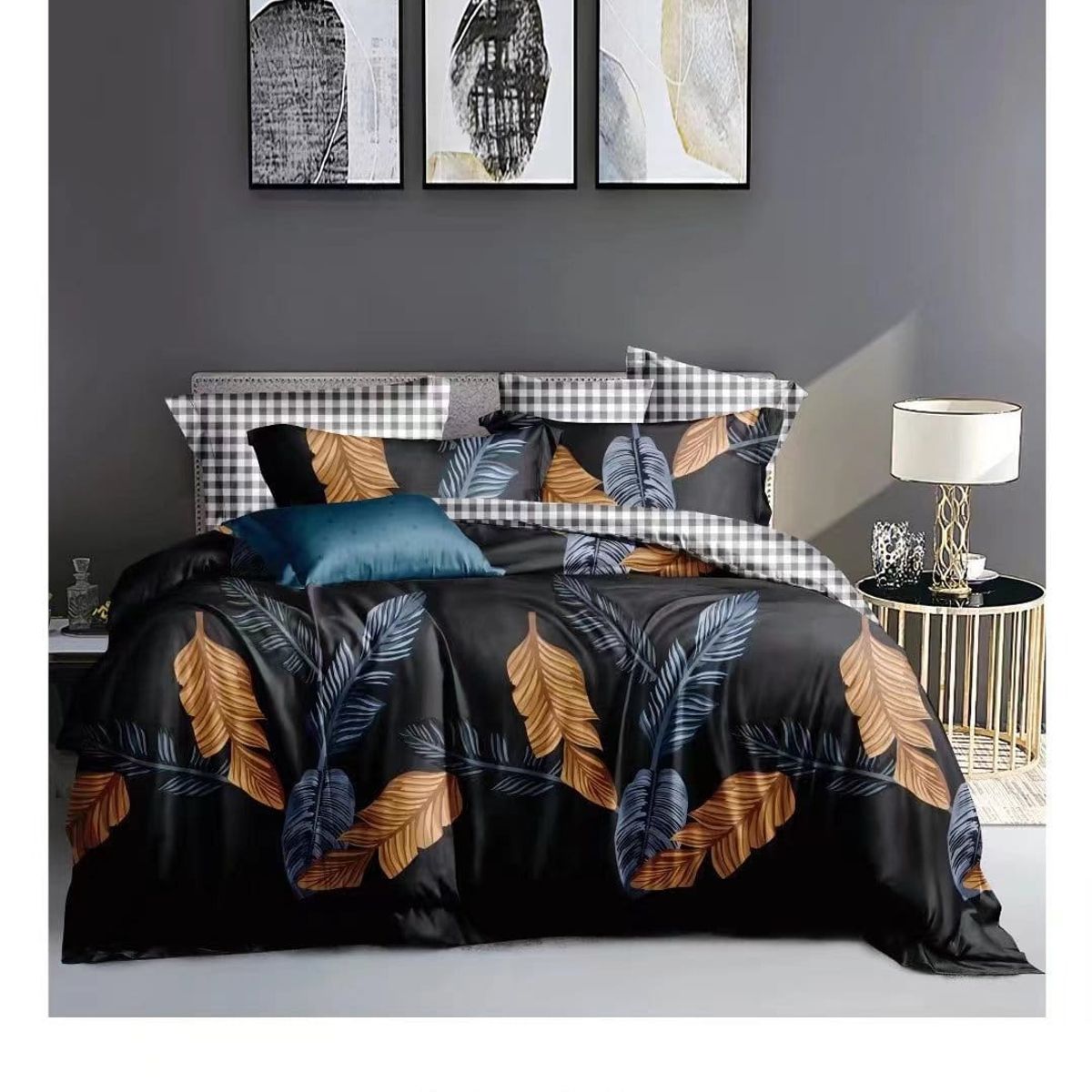 GENERICO - Cobertor tipo Quilts de Verano + Juego de Sabanas 1,5 Plaza HJ T