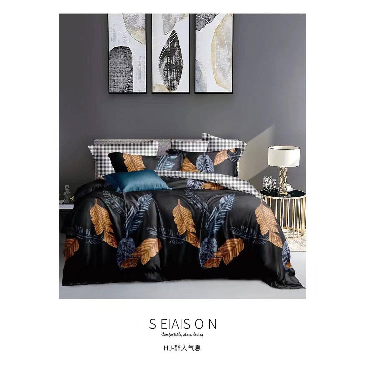 GENERICO - Cobertor tipo Quilts de Verano + Juego de Sabanas 1,5 Plaza HJ T