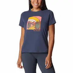 COLUMBIA - Polera M/C Mujer Sun Trek Graphic Tee Azul