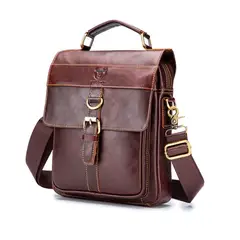 GENERICO - Bolso Bandolera Hombre Cuero Genuino Bull Captain Mod Land