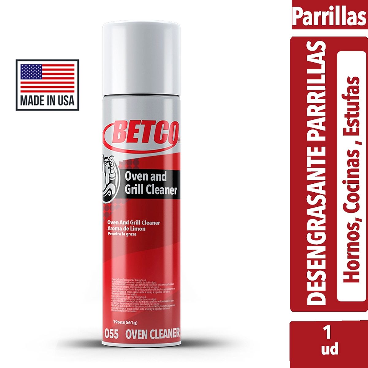 BETCO - Desengrasante En Aerosol Para Parrillas Hornos y Cocinas