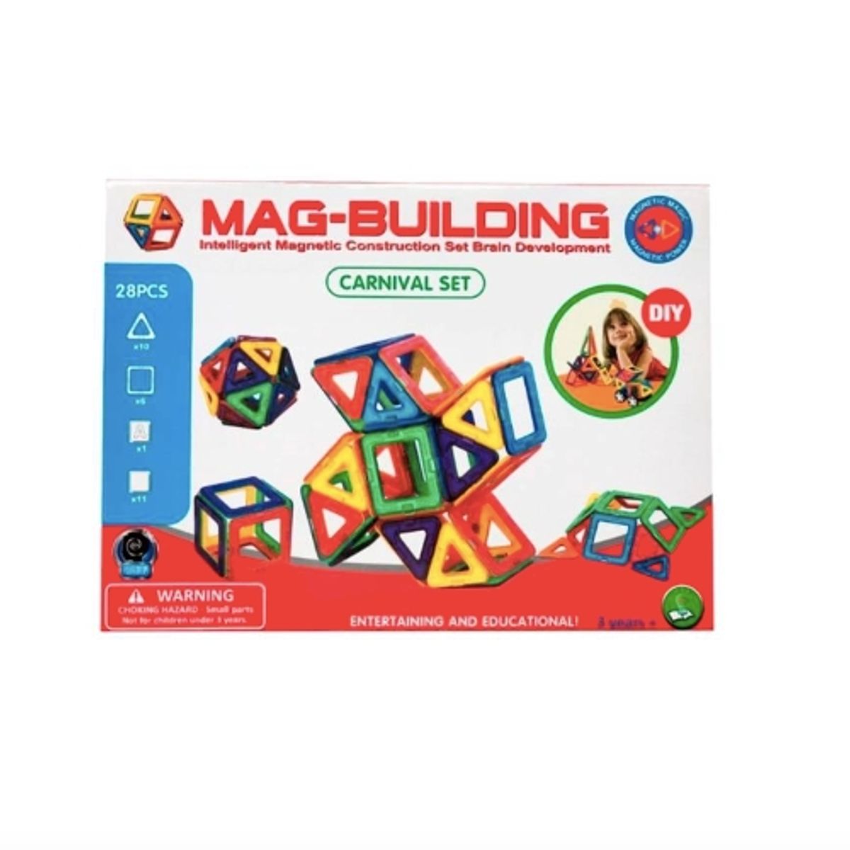 GENERICO - Lego Juego Didactico Magnetico 3d Bloques 28 Pcs