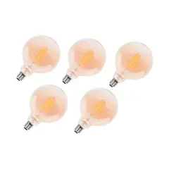GENERICO - Pack 5 Ampolleta Globo Led Vintage Edison G80 E27 Calida