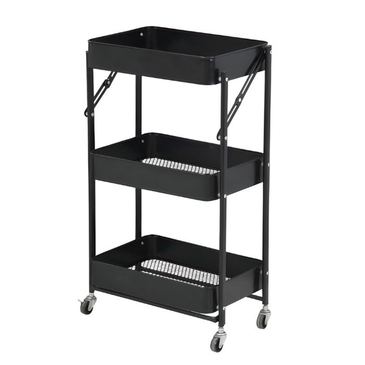 CRUSEC - Estante Organizador Plegable Cocina Baño 3 Niveles - Negro