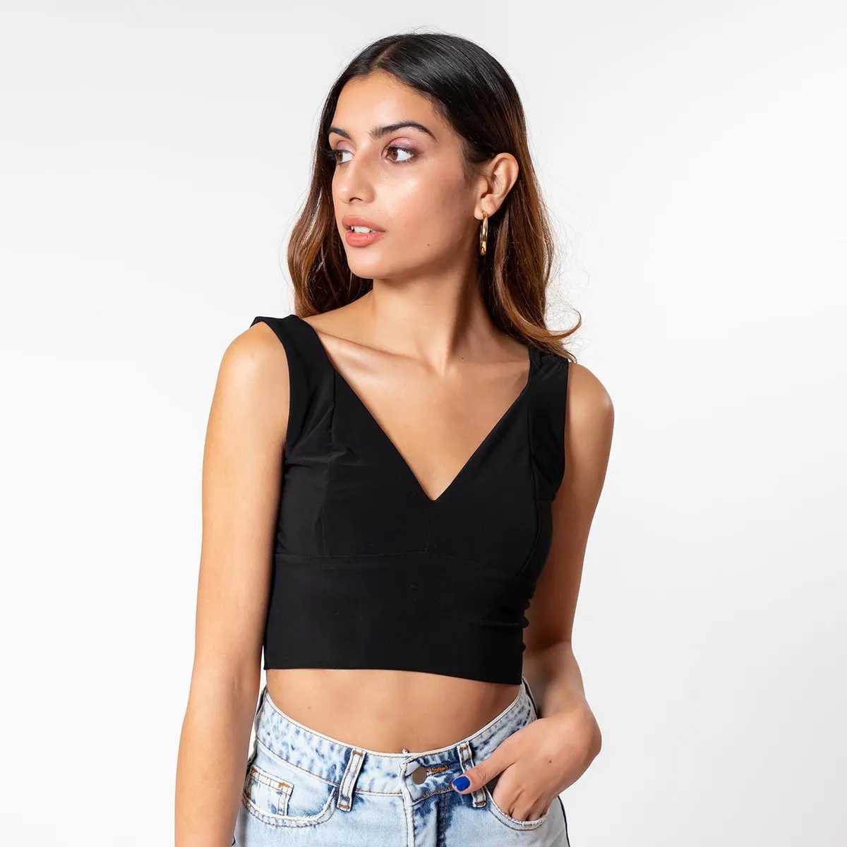 NATALIA SEGUEL - Crop Top Vera Negro Natalia Seguel