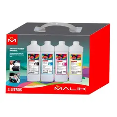 MALIK - Pack De 4 Litros De Tinta Dye Premium Universal -