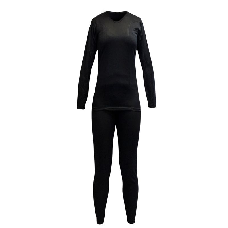 HARDWORK - Conjunto Primera Capa Poliester Hw Cooldry Mujer Black