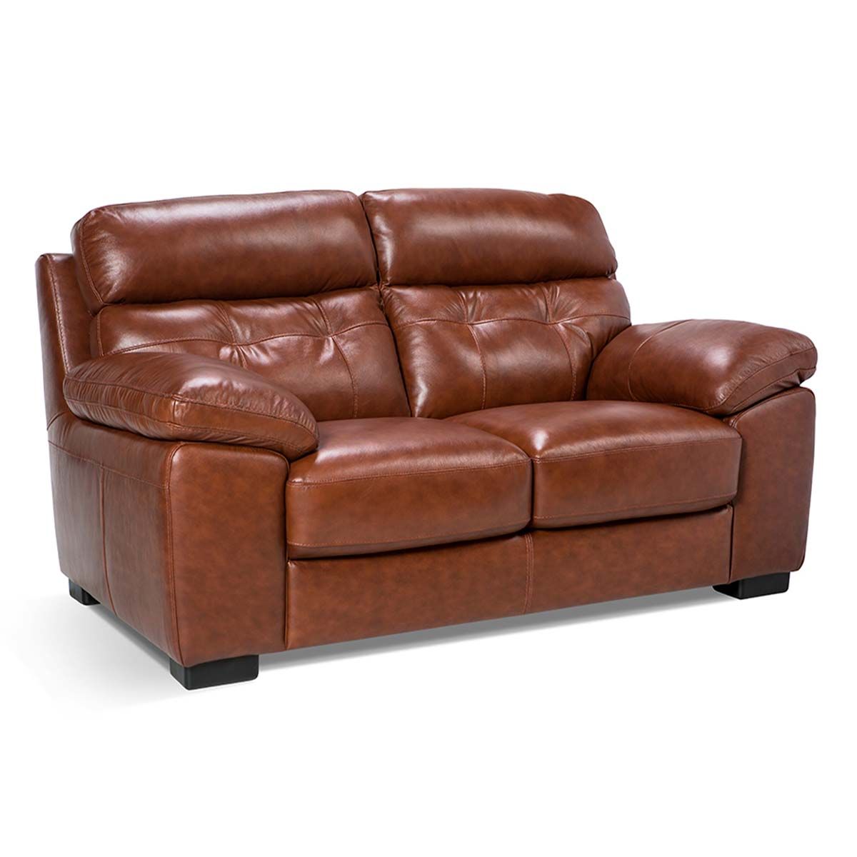 ROSEN - Sofá Rosen Flaminio 2 Cuerpos Cuero Caramelo