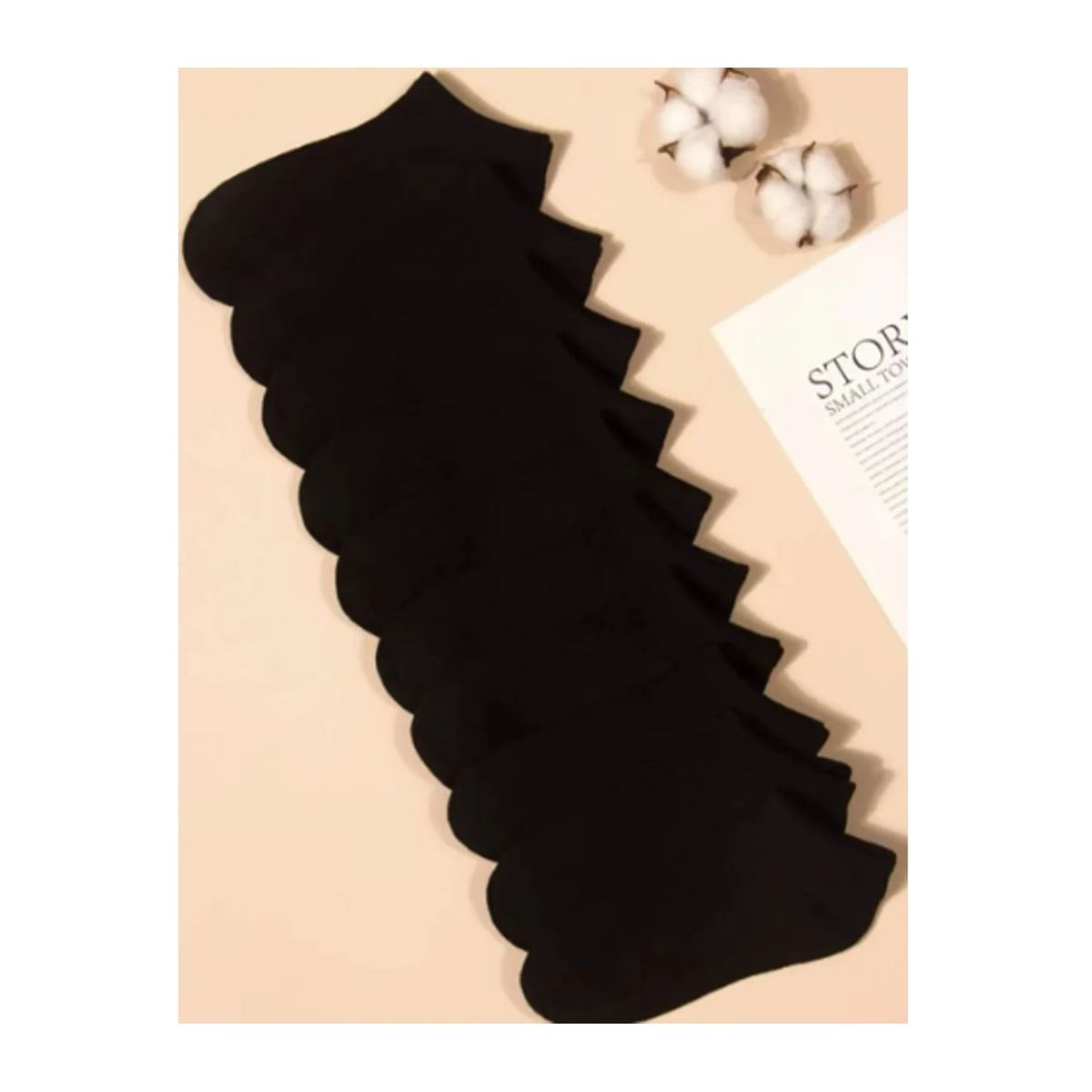 EVERSO - Pack 12 Calcetines Bambú Tobilleras Solo Negros