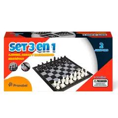 NOBEL TOYS - 3 En 1 Magnetico Deluxe (Ajedrez; Dama y Backgammon)