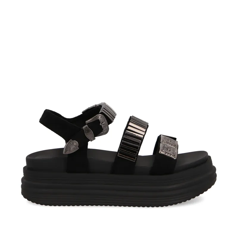 GOTTA - Sandalia Mujer Plataforma Negra 15710