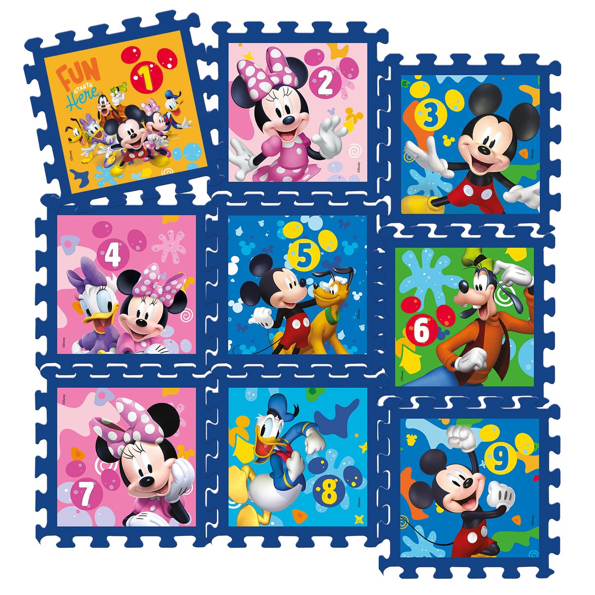 DISNEY - Piso Goma Eva Con Numeros 9 Piezas 30x30 Disney