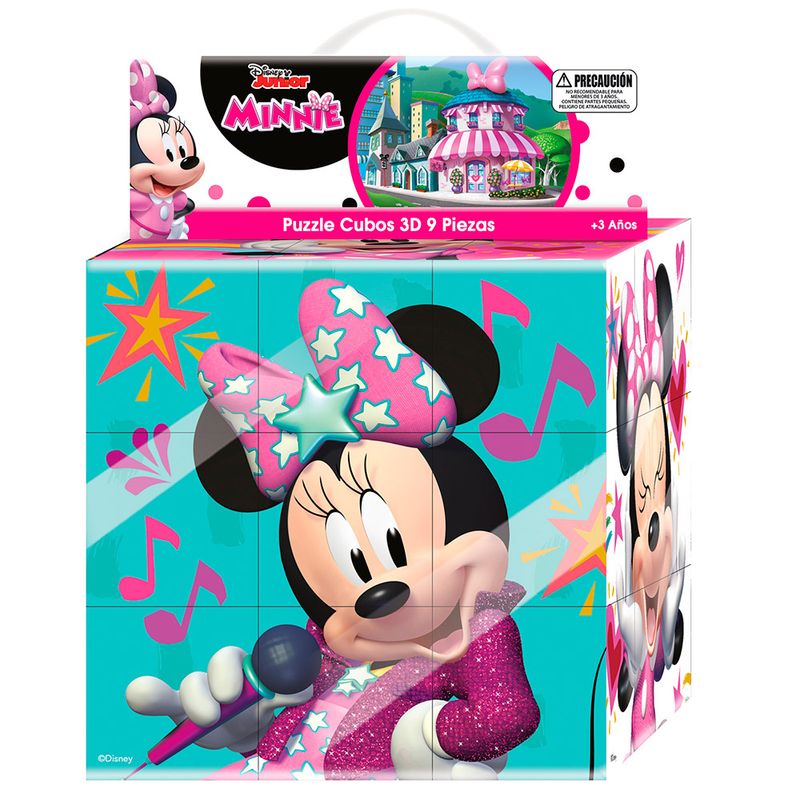 DISNEY - Puzzle Cubo 3d 9 Piezas 15 X 15 Cm Minnie Disney Pronobel