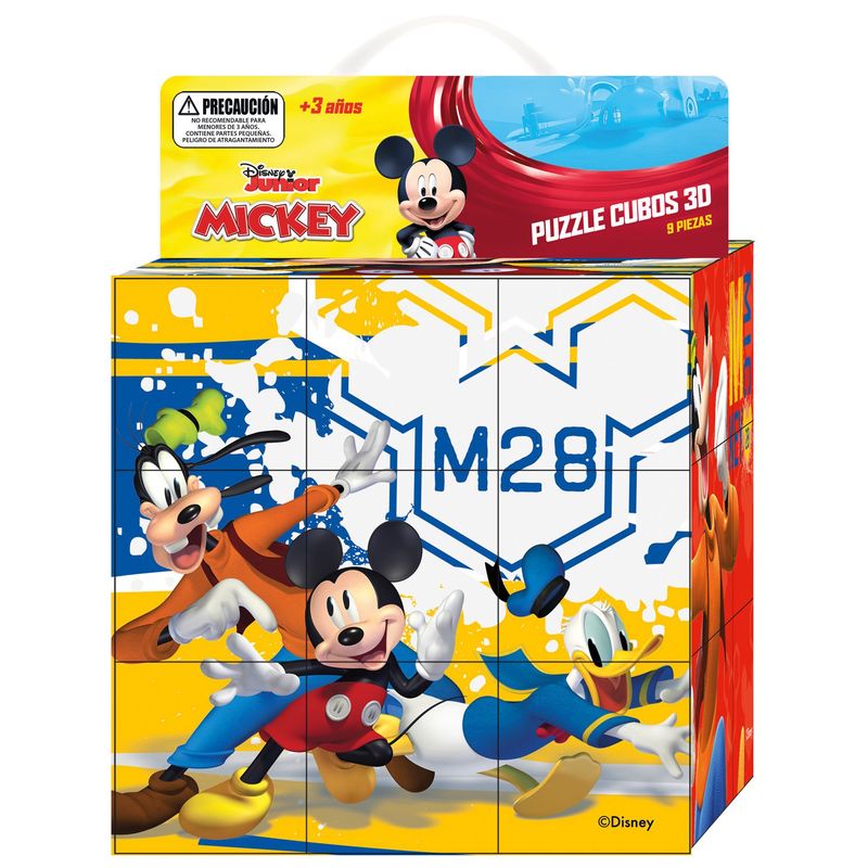 DISNEY - Puzzle Cubo 3D 9 Piezas 15x15 Cm Mickey Disney Pronobel
