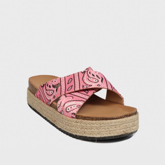 GOTTA - Sandalia Mujer Plataforma Rosada Estampada 23192