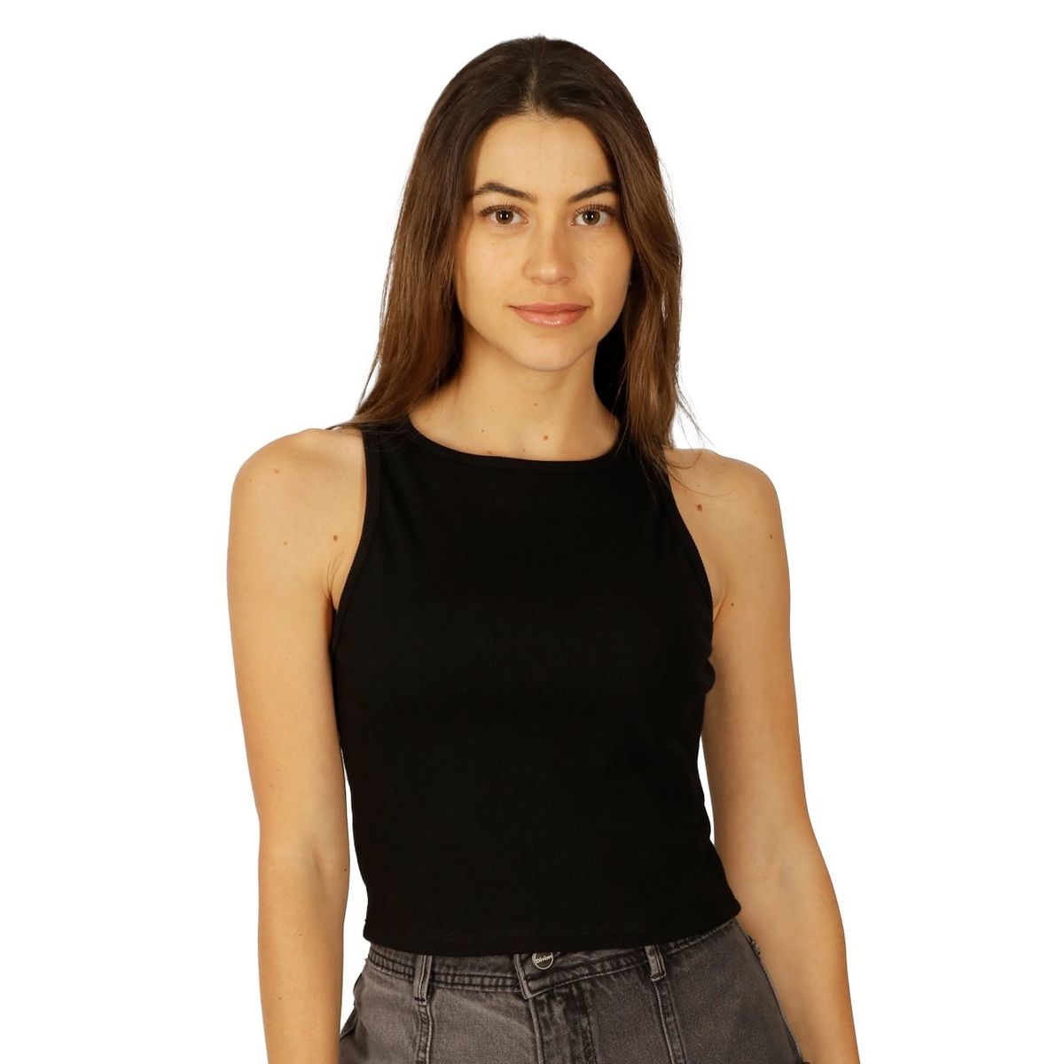 DIVINO JEANS - Polera Byork V Negra