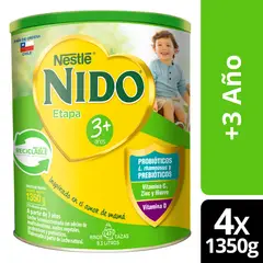 NESTLE - Leche Nido 3+ Protectus® 1350g Pack X4