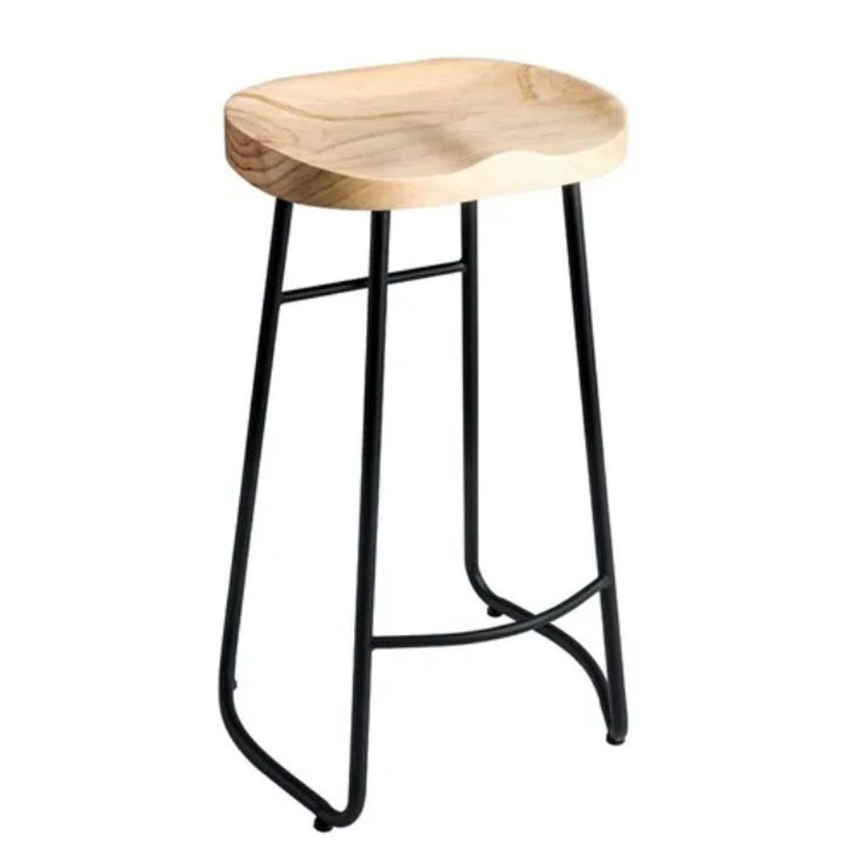 CRUSEC - Silla de bar Metálica 75 cm Asiento madera