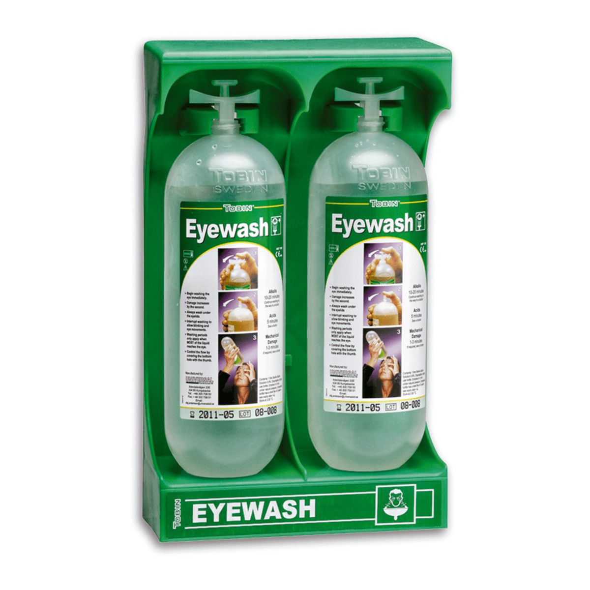 STEELPRO - Botella Lavaojos con Soporte Tobin (2 un)