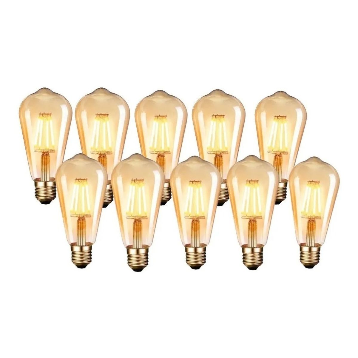 GENERICO - Pack x10 Ampolletas Retro Vintage Luz Cálida 4w