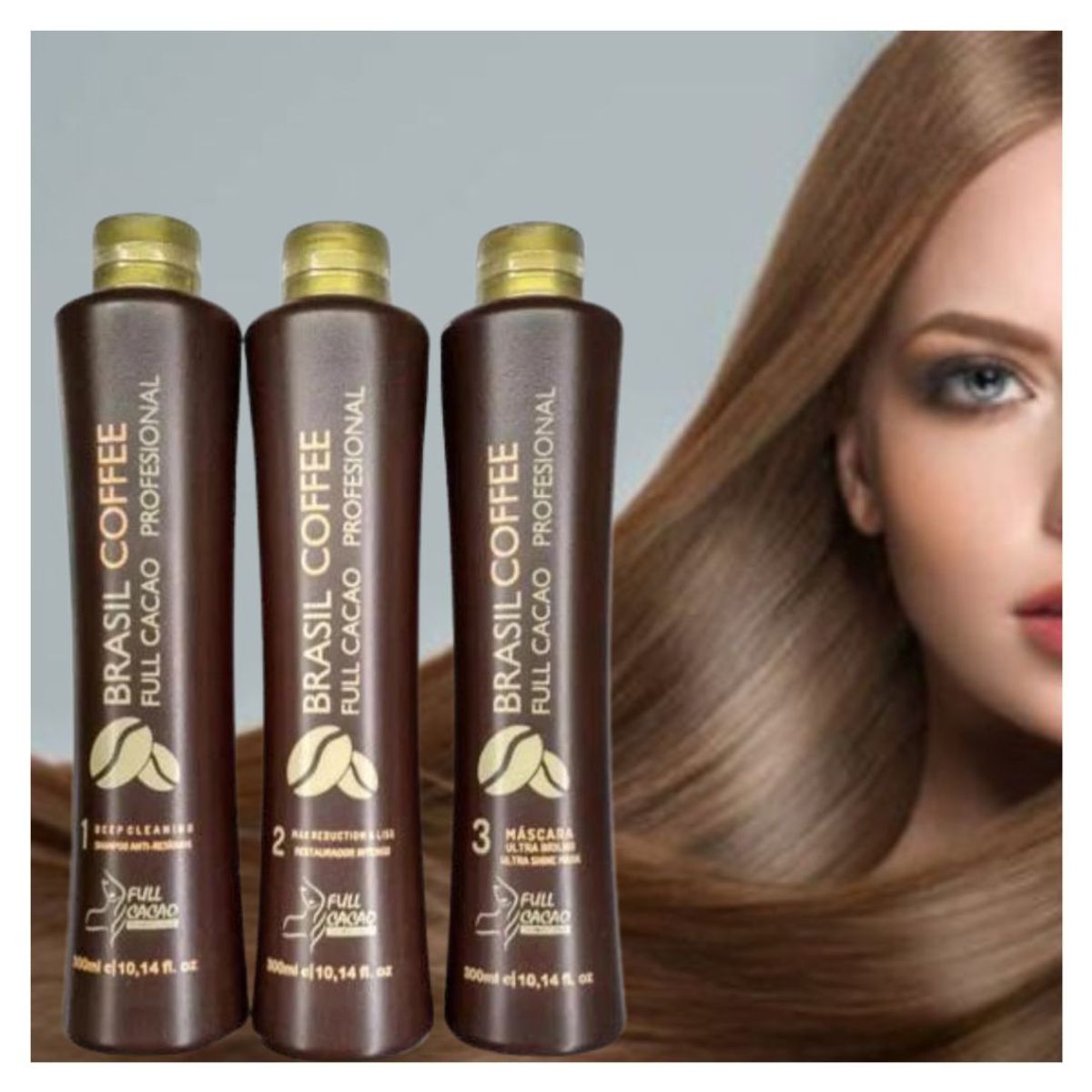 DECATALOGO - KIT 3 PASOS ALISADO PROFESIONAL BRASIL COFFE FULL CACAO 500ML