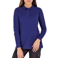 QUEBEC - Polera Pique Manga Larga Mujer Azul
