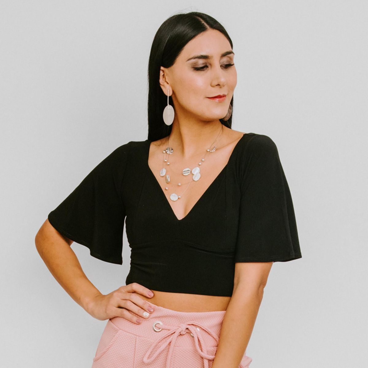 NATALIA SEGUEL - Crop Top Magaly Negro Natalia Seguel