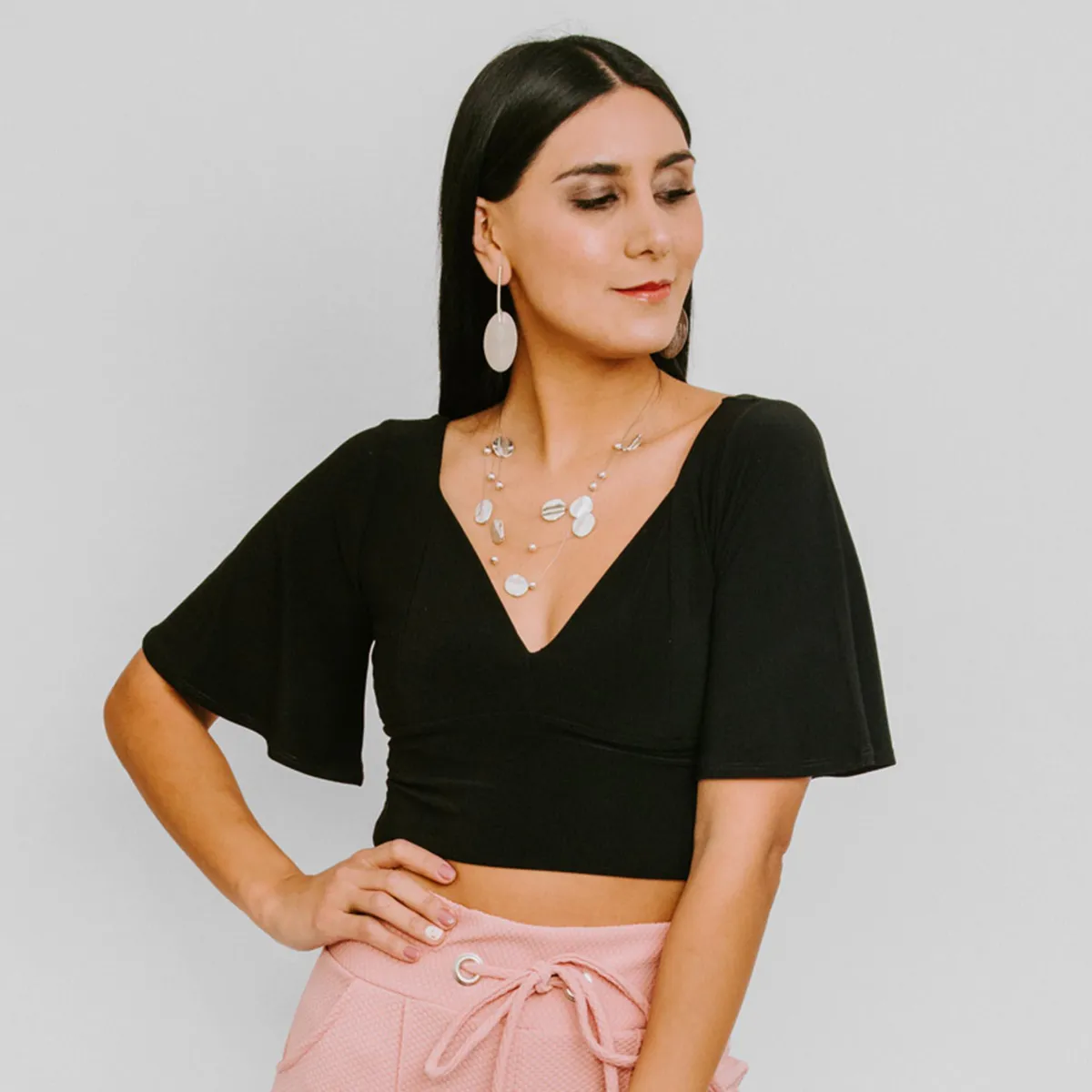 NATALIA SEGUEL - Crop Top Magaly Negro Natalia Seguel