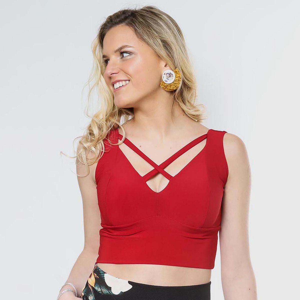 NATALIA SEGUEL - Crop Top Vera Cruz Rojo Italiano Natalia Seguel