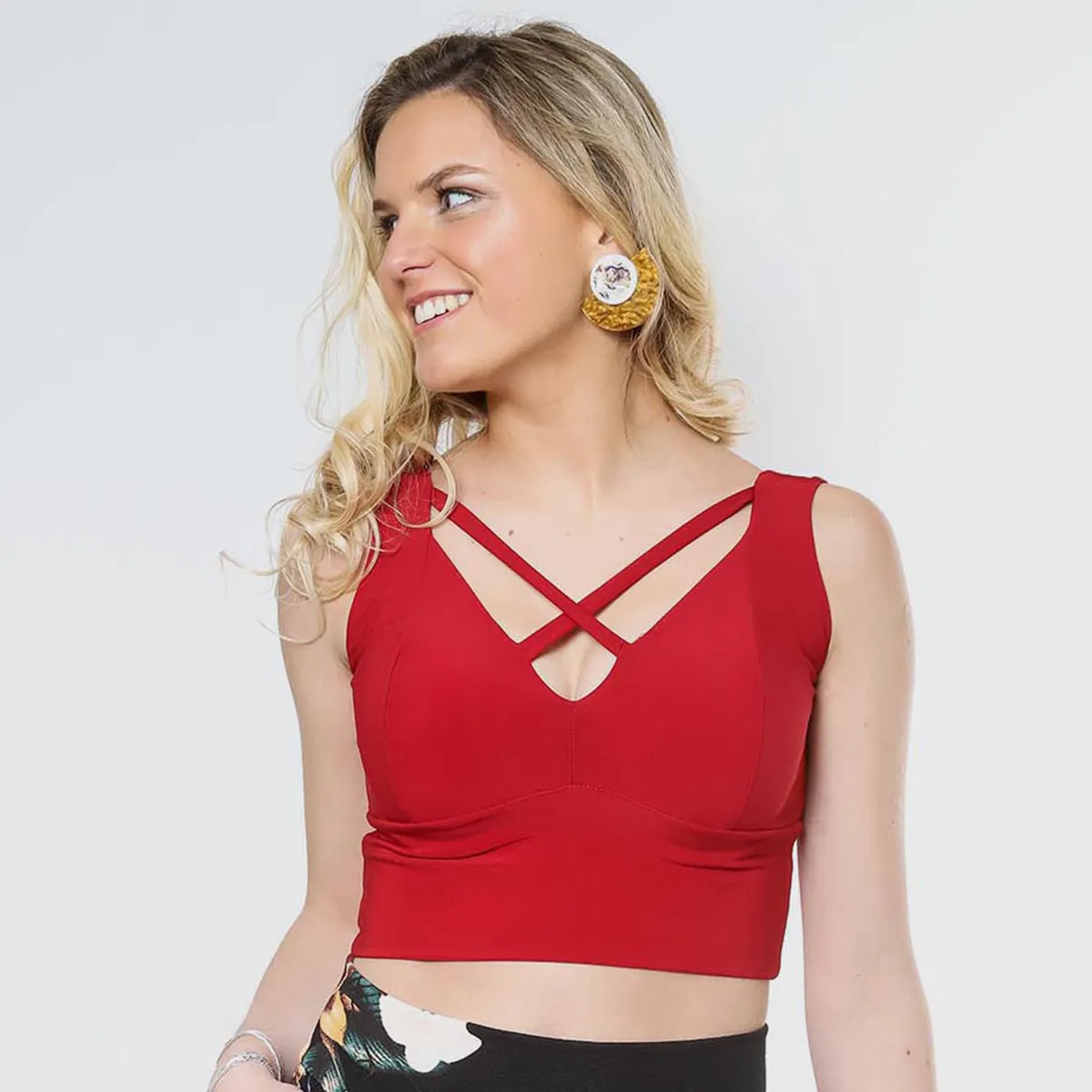 NATALIA SEGUEL - Crop Top Vera Cruz Rojo Italiano Natalia Seguel