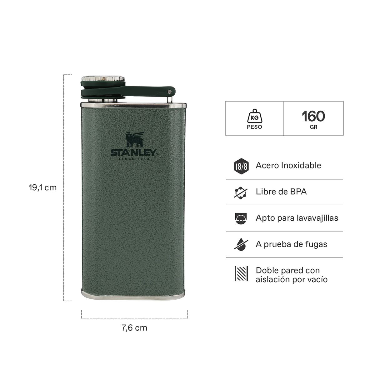 STANLEY - Petaca Stanley Classic Verde - 236 ml STANLEY